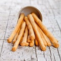 Cup with bread sticks grissini Royalty Free Stock Photo