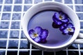 Cup of butterfly pea tea Royalty Free Stock Photo