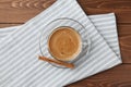 cup of cafe latte milk coffee on table Royalty Free Stock Photo