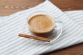 cup of cafe latte milk coffee on table Royalty Free Stock Photo