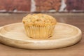 Cup cake with almond topping Royalty Free Stock Photo