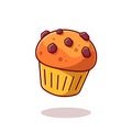 cup cake cartoon icon illustration. food pastry icon concept isolated flat cartoon style Royalty Free Stock Photo