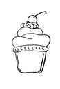 Cup cake cartoon illustration drawing  background and texture Royalty Free Stock Photo