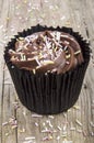 Cup cake with chocolate buttercream