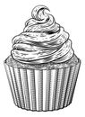 Cup Cake Cupcake Muffin Cream Vintage Woodcut