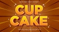 Cup Cake editable text effect template Royalty Free Stock Photo