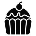 Cup Cake icon, Christmas and celebrations. Glyph symbol collection. Editable vector Design Royalty Free Stock Photo
