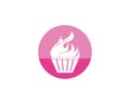 Cup cake logo vector template