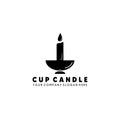 Cup Candle Light Logo Vector Illustration Design Vintage Template Art Royalty Free Stock Photo