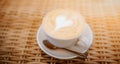 cup cappuccino baner table. Coffee with espresso and milk in a cafe Royalty Free Stock Photo