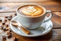Cup of Cappuccino Coffee with Frothy Milk Royalty Free Stock Photo