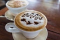 A cup of cappuccino coffee with heart-shape latte art Royalty Free Stock Photo