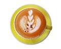 Cup of cappuccino coffee with latte art isolated on transparent background Royalty Free Stock Photo