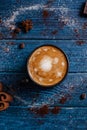Cup of coffee with latte art Royalty Free Stock Photo