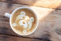 Cup of cappuccino with milk foam and a bear pattern Royalty Free Stock Photo