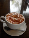 A Cup of Caramel Macchiato, Enjoy the Easy Time in the Afternoon Royalty Free Stock Photo