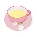 Cup of Chamomile tea vector illustration Royalty Free Stock Photo