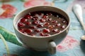 Cup with cherry compote