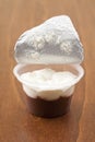 Cup of chocolate pudding Royalty Free Stock Photo