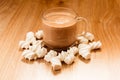 Cup of cocoa and march melow Royalty Free Stock Photo