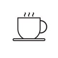 Cup cofee icon line stroke black color. simple icon