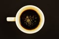 A cup of cofee put on a black background Royalty Free Stock Photo