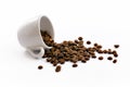 Cup with coffe beans Royalty Free Stock Photo