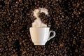 A cup and coffe beans - caffe espresso Royalty Free Stock Photo