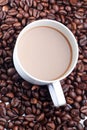 A cup of Coffe and coffee bean Royalty Free Stock Photo