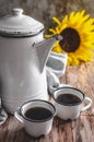 Cup of Coffe with Flower Royalty Free Stock Photo