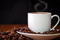 Cup of coffee against dark background Royalty Free Stock Photo