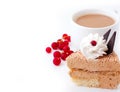 Cup of coffee and air cake Royalty Free Stock Photo
