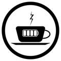 Cup of coffee and battery lightning