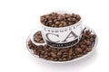 Cup and coffee beans Royalty Free Stock Photo