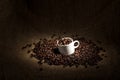 Cup with coffee beans