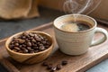 Cup of coffee and coffee-beans Royalty Free Stock Photo