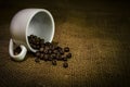 Cup with coffee beans