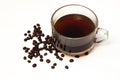 Cup of coffee and beans Royalty Free Stock Photo