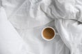 Cup coffee bed espresso Royalty Free Stock Photo