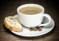 Cup of coffee and biscotti Royalty Free Stock Photo