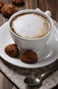 Cup of coffee with biscotti Royalty Free Stock Photo