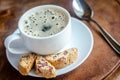 A cup of coffee with biscotti Royalty Free Stock Photo