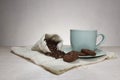 A cup of coffee and biscuits Royalty Free Stock Photo