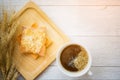Cup of coffee and bread, barley Royalty Free Stock Photo