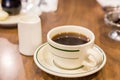 A cup of coffee on breakfast table
