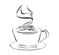 Cup of coffee in brushy style Royalty Free Stock Photo