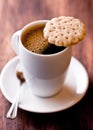 Cup of coffee and butter biscuit Royalty Free Stock Photo