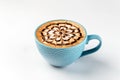 Cup of coffee cappuccino decorated spider web