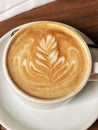 Cup coffee cappuccino latte art Royalty Free Stock Photo