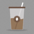 Cup of coffee, cappucino, espresso, latte or mocha in flat. Vector EPS 10 Royalty Free Stock Photo